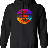 Full Colour Imagine-Dragons Graphic Pullover Hoodie - Black