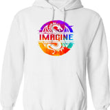 Full Colour Imagine-Dragons Graphic Pullover Hoodie - White