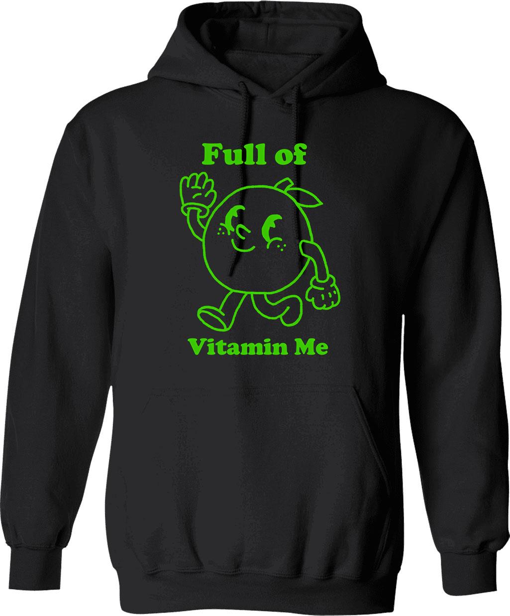 Full Of Vitamin Me Lemon Vintage Design Hoodie - Black