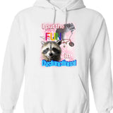 Fun Fact I Dont Care Washed Out Retro 80s Style Hoodie - White