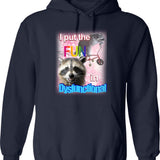 Fun Fact I Dont Care Washed Out Retro 80s Style Hoodie - Navy