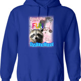 Fun Fact I Dont Care Washed Out Retro 80s Style Hoodie - Blue