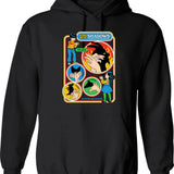 Fun In Dysfunctional Raccoon Shirt Hoodie - Retro Graphic Pullover Hoodie for Men & Women - Black