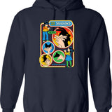 Fun In Dysfunctional Raccoon Shirt Hoodie - Retro Graphic Pullover Hoodie for Men & Women - Navy