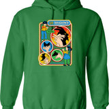 Fun In Dysfunctional Raccoon Shirt Hoodie - Retro Graphic Pullover Hoodie for Men & Women - Green
