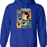Fun In Dysfunctional Raccoon Shirt Hoodie - Retro Graphic Pullover Hoodie for Men & Women - Blue
