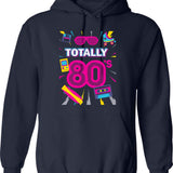Funny 80s Retro Shirt 1980s Party Tshirt Turntable Cassette Hoodie - Navy