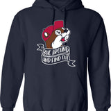 Funny BUC Around and Find Out Graphic Pullover Hoodie - Navy
