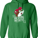 Funny BUC Around and Find Out Graphic Pullover Hoodie - Green