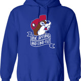 Funny BUC Around and Find Out Graphic Pullover Hoodie - Blue