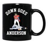 Funny Baseball Down GOES Anderson Black Coffee Mug, Gift Coffee Mug - Black