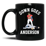 Funny Baseball Down GOES Anderson Black Coffee Mug, Gift Coffee Mug