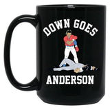 Funny Baseball Down GOES Anderson Black Coffee Mug, Gift Coffee Mug - Black