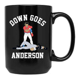 Funny Baseball Down GOES Anderson Black Coffee Mug, Gift Coffee Mug