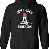 Funny Baseball Down GOES Anderson Graphic Pullover Hoodie - Black
