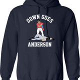 Funny Baseball Down GOES Anderson Graphic Pullover Hoodie - Navy