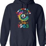 Funny Birthday Quote Awesome Since January 1964 Retro Birthday Hoodie - Navy