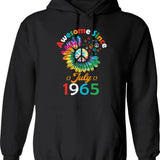 Funny Birthday Quote Awesome Since July 1963 Retro Birthday Hoodie - Black