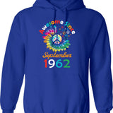 Funny Birthday Quote Awesome Since March 1964 Retro Birthday Hoodie - Blue