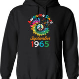 Funny Birthday Quote Awesome Since September 1963 Retro Birthday Hoodie - Black