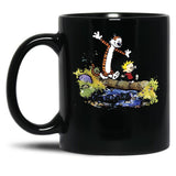Funny Calvin and Hobbes Black Coffee Mug, Gift Coffee Mug