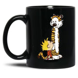 Funny Calvin and Hobbes (2) Black Coffee Mug, Gift Coffee Mug