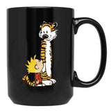 Funny Calvin and Hobbes (2) Black Coffee Mug, Gift Coffee Mug