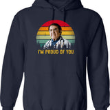 Funny Donkey Vintage Sunset Hoodie - Retro Graphic Cosy Pullover - Navy