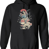 Funny Drummer Retro Vintage Sunset Drum Birthday Party Hoodie - Black