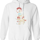 Funny Drummer Retro Vintage Sunset Drum Birthday Party Hoodie - White