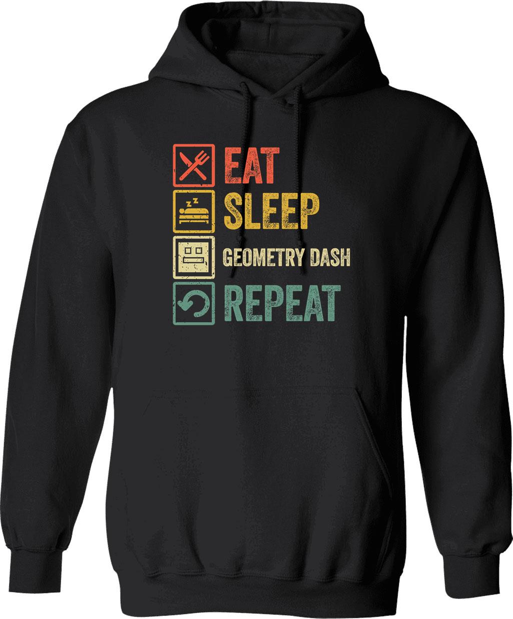 Funny Eat Sleep Escape Rooms Repeat Retro Vintage Hoodie - Black