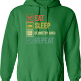 Funny Eat Sleep Escape Rooms Repeat Retro Vintage Hoodie - Green