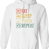 Funny Eat Sleep Theatre Repeat Vintage Retro Theatre Lover Gift Hoodie - White