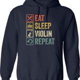 Funny Eat Sleep Theatre Repeat Vintage Retro Theatre Lover Gift Hoodie - Navy