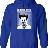 Funny Eggnog Christmas Quote With Vintage Woman Hoodie - Blue