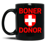 Funny Hubie Halloween Mom Boner Doner Black Coffee Mug, Gift Coffee Mug