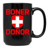 Funny Hubie Halloween Mom Boner Doner Black Coffee Mug, Gift Coffee Mug