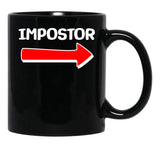 Funny Impostor Arrow -Among Us Black Coffee Mug, Gift Coffee Mug - Black