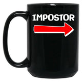 Funny Impostor Arrow -Among Us Black Coffee Mug, Gift Coffee Mug - Black