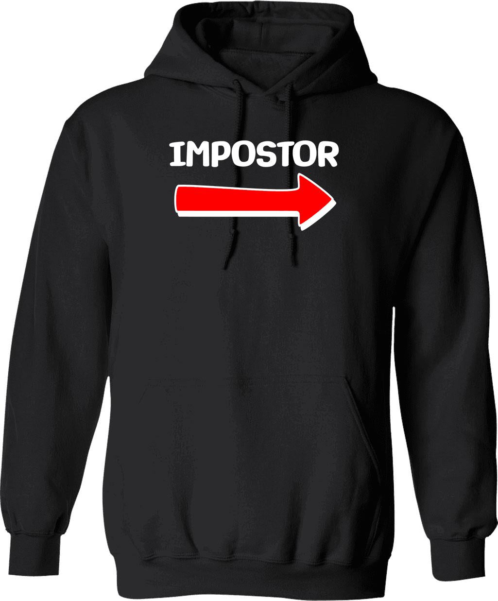 Funny Impostor Arrow -Among Us Graphic Pullover Hoodie - Black