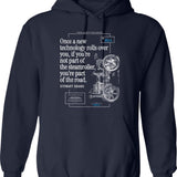 Funny Quote I Lava You Hoodie - Retro Graphic Pullover Hoodie for Men & Women - Navy