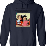 Funny Quote Steamroller Tech Drawing Hoodie - Retro Graphic Pullover Hoodie for Men & Women - Navy