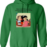 Funny Quote Steamroller Tech Drawing Hoodie - Retro Graphic Pullover Hoodie for Men & Women - Green