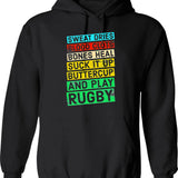 Funny Rugby Dad T Perfect Rugby Hoodie - Black
