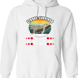 Funny Stop Manga Style Bus Hoodie - Sarcastic Humor Graphic Hoodie - White