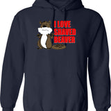 Funny Hoodie Be Kind To Animals Kiss A Beaver Rude - Navy