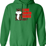 Funny Hoodie Be Kind To Animals Kiss A Beaver Rude - Green