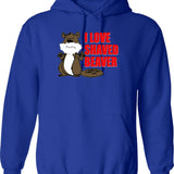 Funny Hoodie Be Kind To Animals Kiss A Beaver Rude - Blue