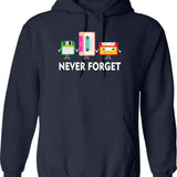 Funny Team Retro Vintage 90s Hoodie - Retro Graphic Cosy Pullover - Navy