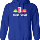 Funny Team Retro Vintage 90s Hoodie - Retro Graphic Cosy Pullover - Blue